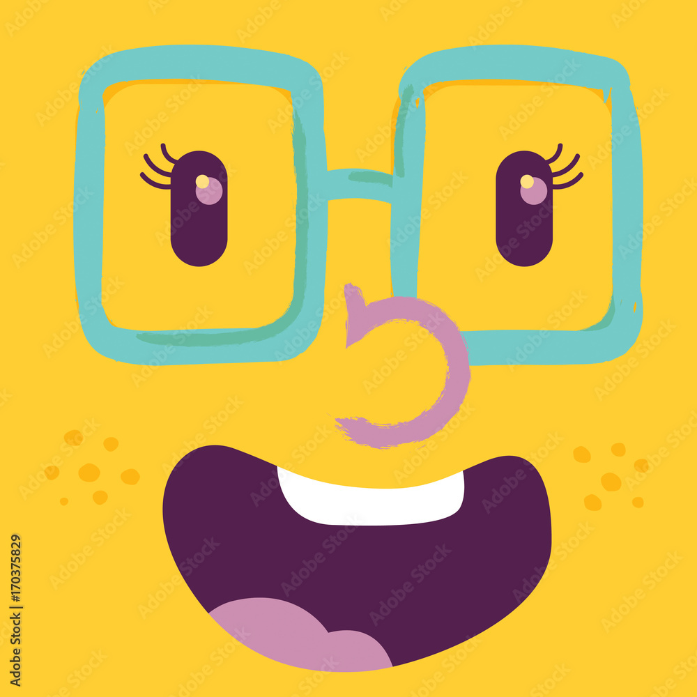 Funny cartoon avatar face