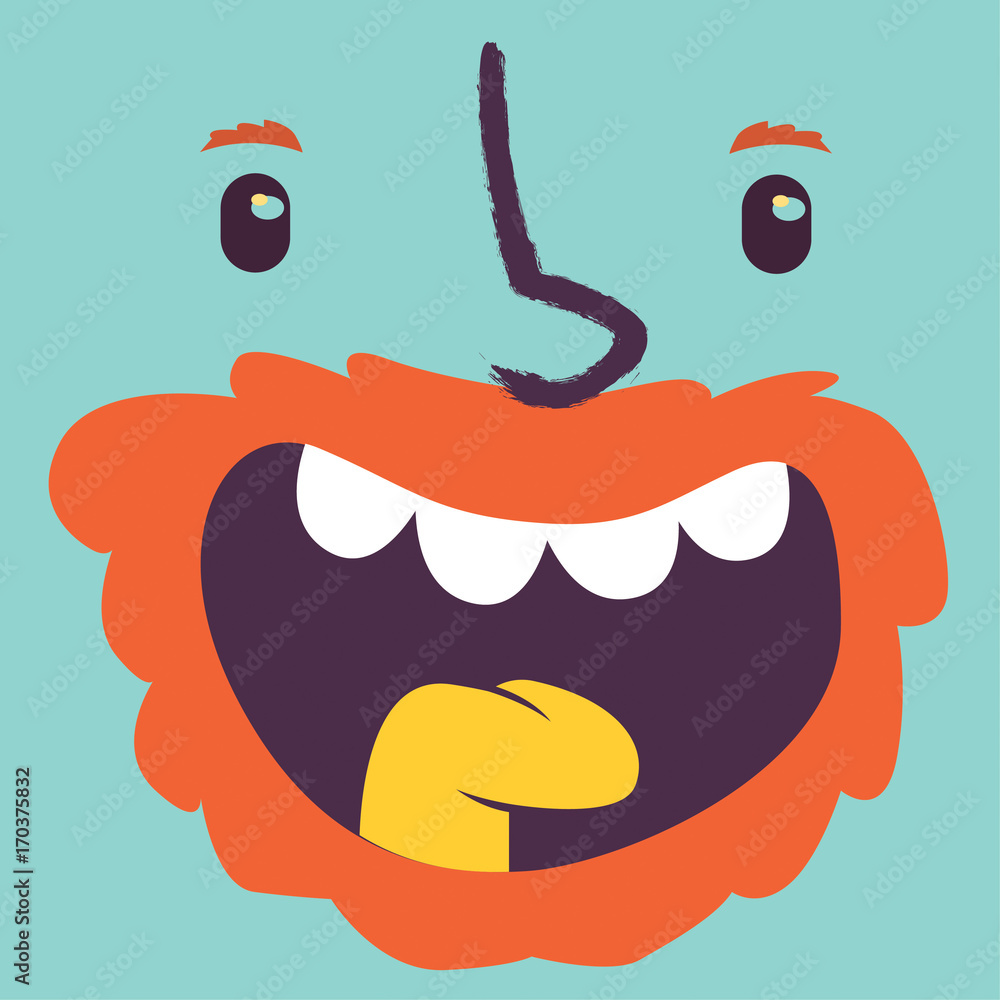 Funny cartoon avatar face