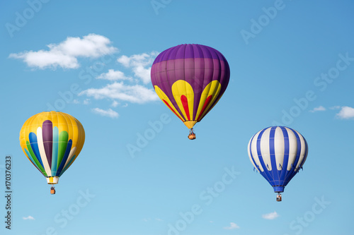Hot air balloons up in the blue sky © Mariusz Blach
