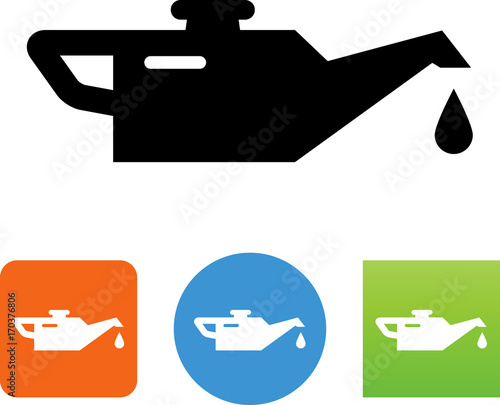 Oil Can With Drop Icon - Illustration