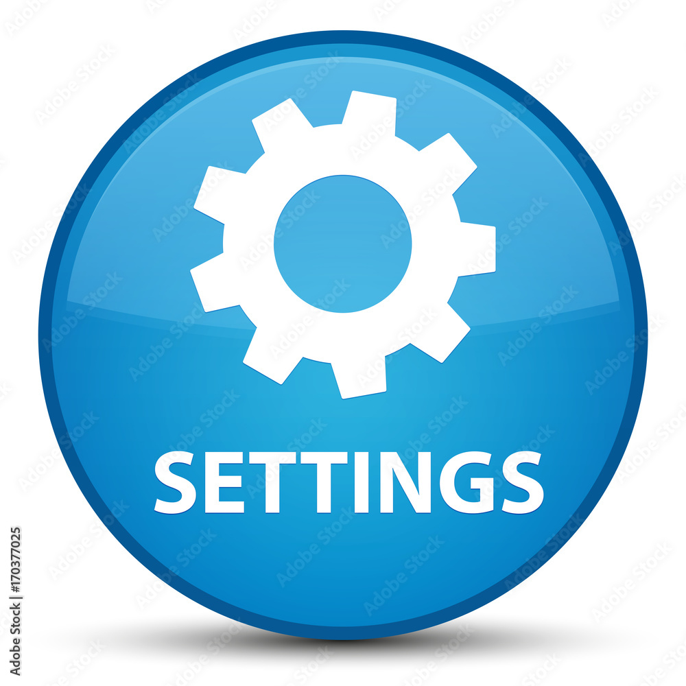 Settings special cyan blue round button Settings special cyan blue round button