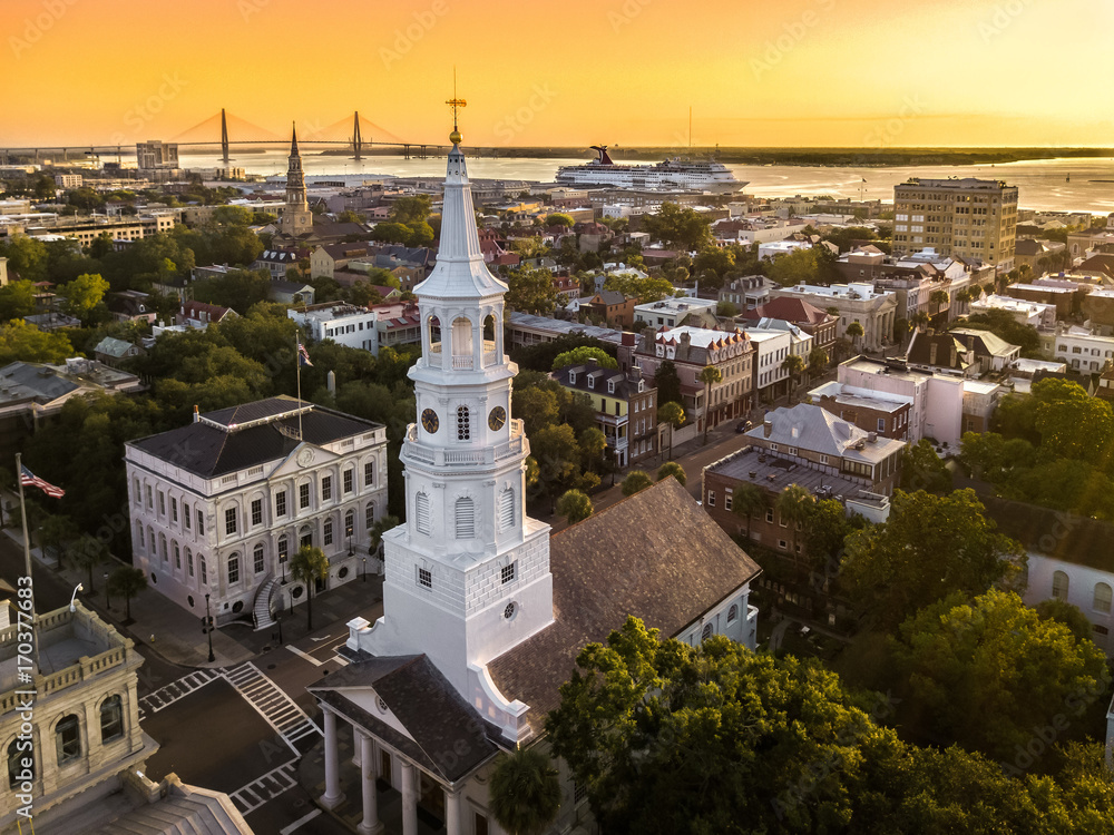 Obraz premium Charleston z powietrza