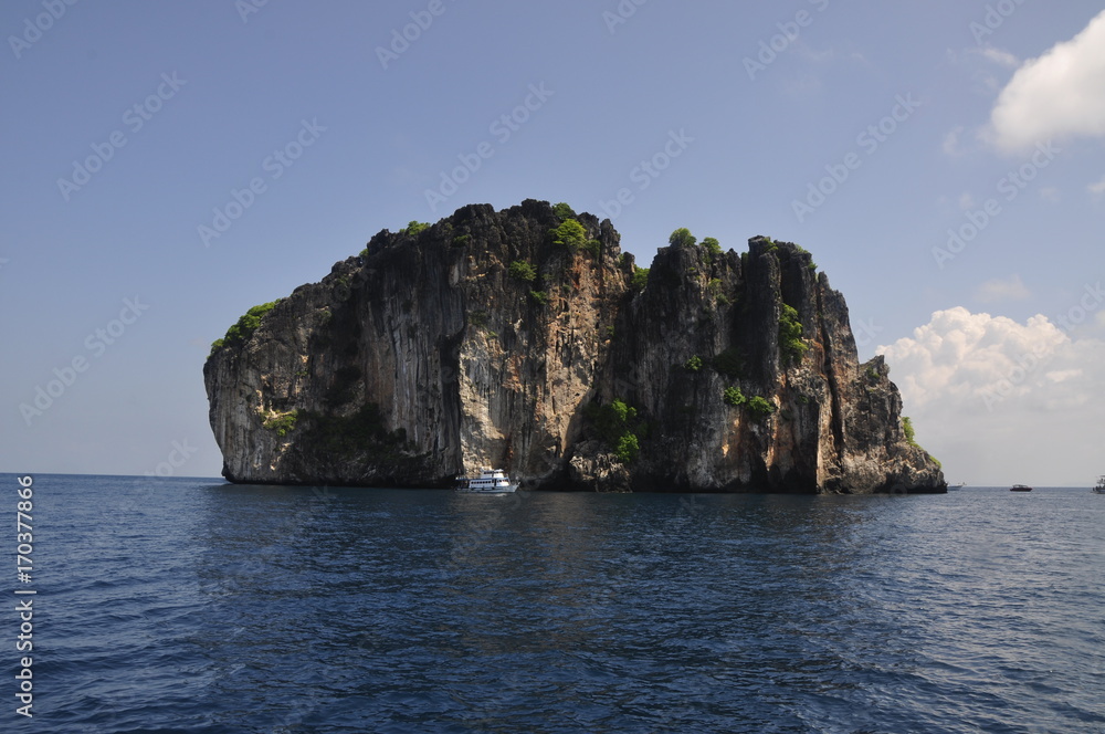 Isolated island within coral reef area at Malaysia Isolated island within coral reef area at Malaysia