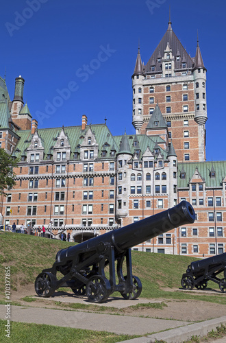 Old canon in front of Chateau Frontenac, Quebec city