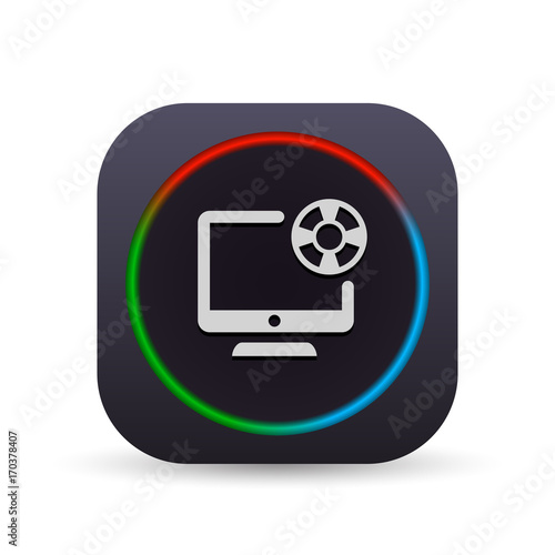 Dark MultiColor Web Button