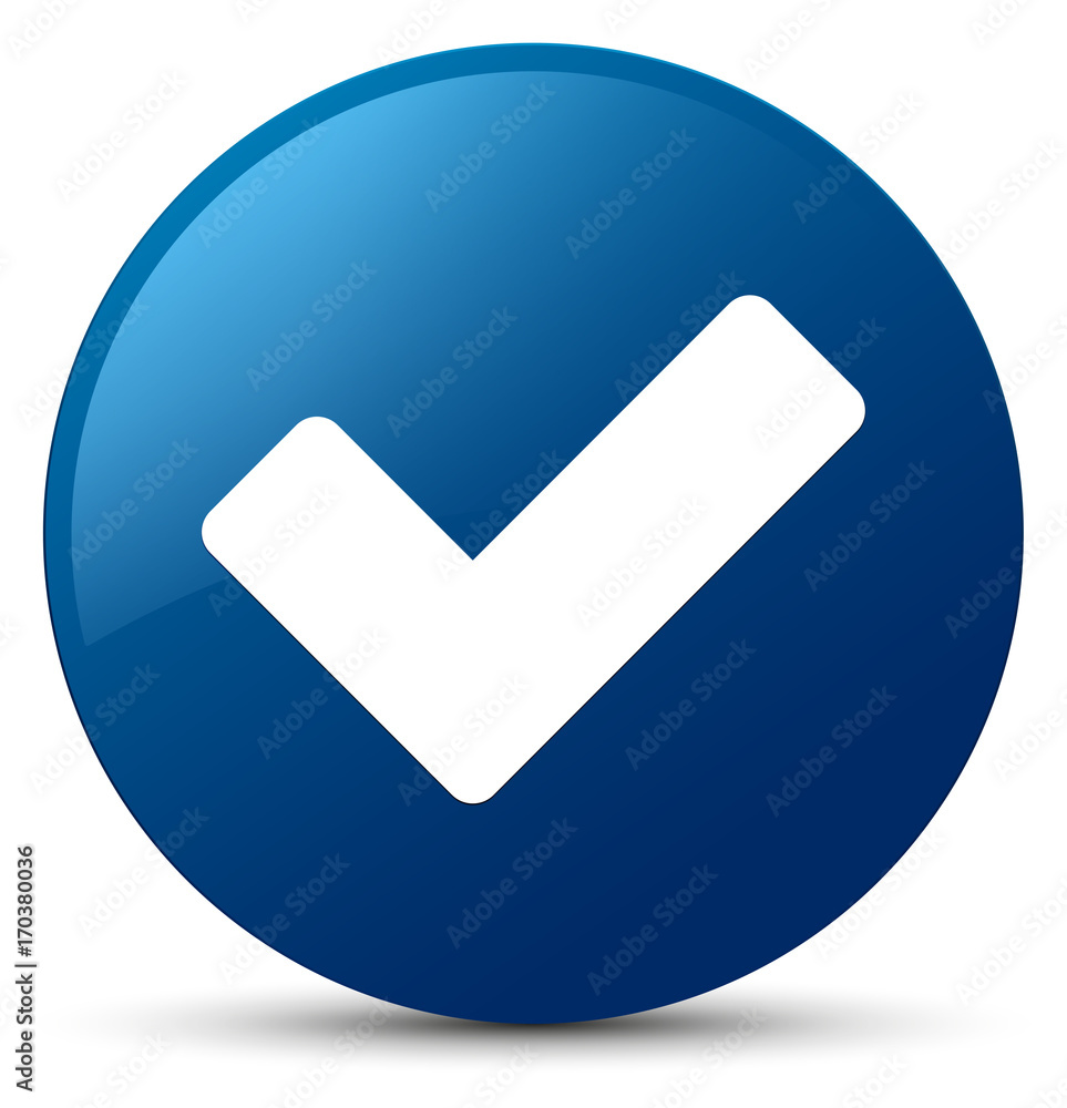 Validate icon blue round button Validate icon blue round button