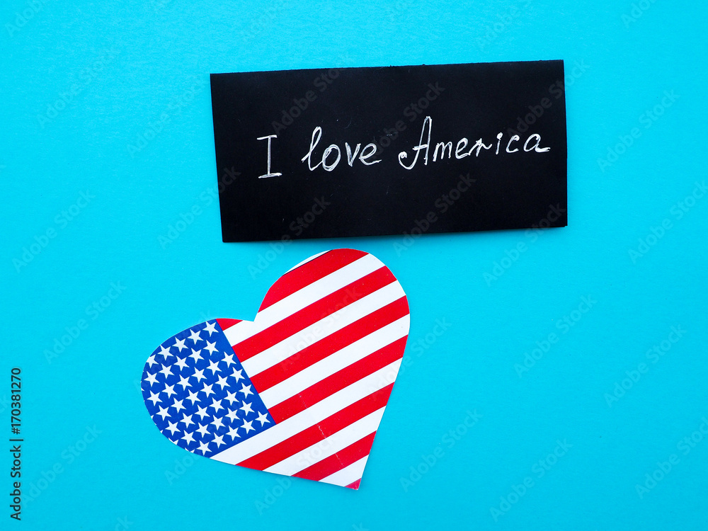 Obraz premium I Love My Country America flag