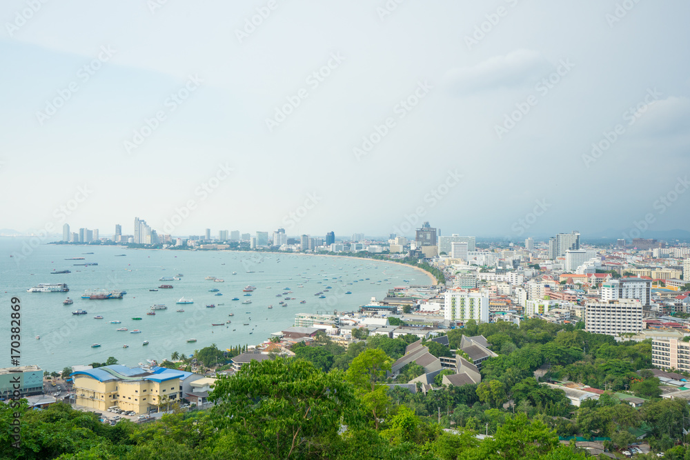 PATTAYA, THAILAND - May 6 : The building and skyscrapers in day time on May 6, 2017 in Pattaya,Thailand.Pattaya city is famous about sea sport and night life entertainment PATTAYA, THAILAND - May 6 : The building and skyscrapers in day time on May 6, 2017 in Pattaya,Thailand.Pattaya city is famous about sea sport and night life entertainment