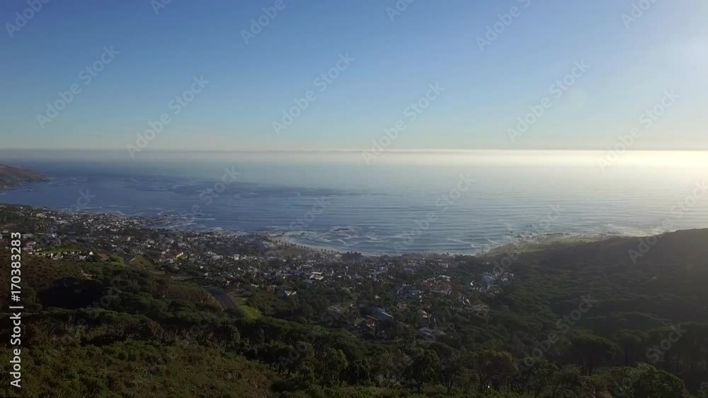 Aerial of Camps Bay Beach in Cape Town Aerial of Camps Bay Beach in Cape Town