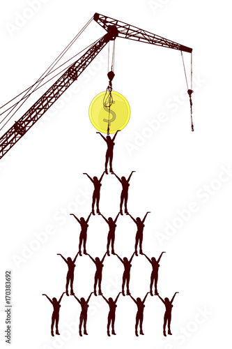 financial pyramid concept. business mlm. network