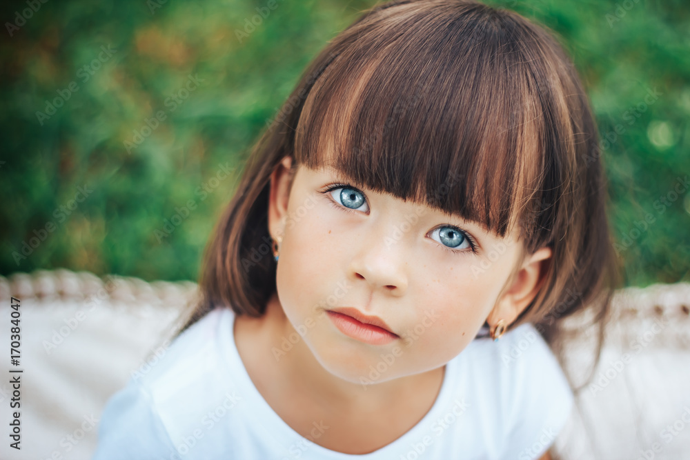 little beautiful cute girl looking at camera blue eyes little beautiful cute girl looking at camera blue eyes