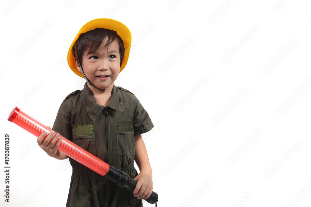 traffic kids with baton on isolated white background traffic kids with baton on isolated white background