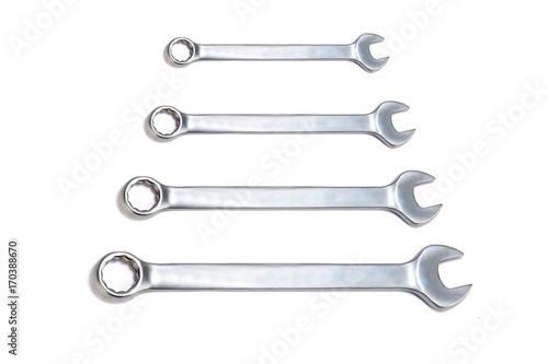 wrench tool on isolated white background with copy space