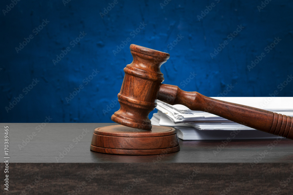 Wooden gavel on the table Wooden gavel on the table