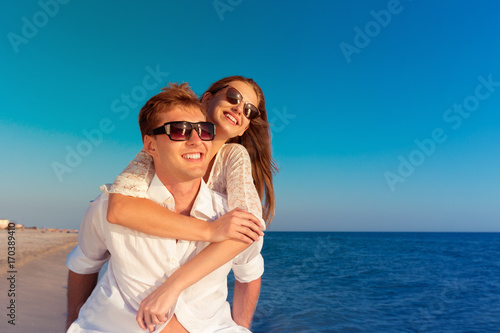 two lovers on beach