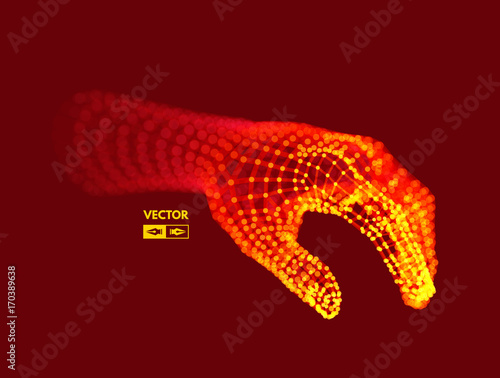 Human Arm. Hand Model. Connection structure. Future technology concept. 3D Vector illustration.