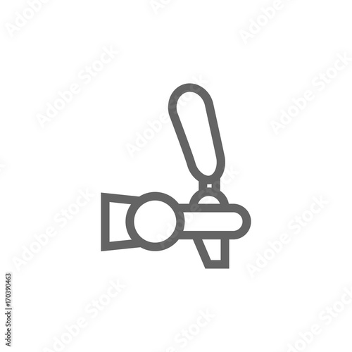 Simple beer tap line icon. Symbol and sign vector illustration design. Editable Stroke. Isolated on white background