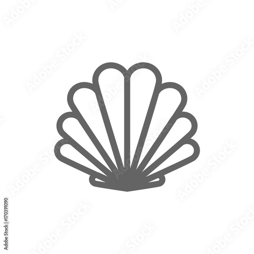 Simple shell line icon. Symbol and sign vector illustration design. Editable Stroke. Isolated on white background