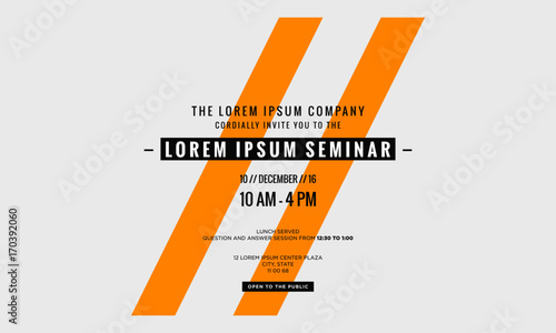 Business Seminar Invitation Design Template (With time, date and venue details)