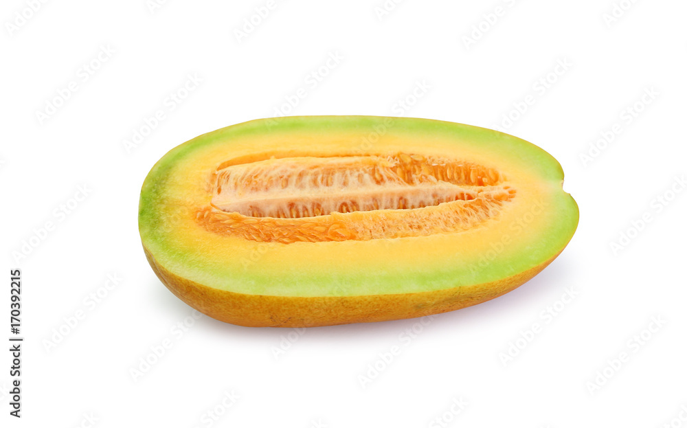 Cantaloupe melon cut in half looking healthy and delicious, isolated on white. Cantaloupe melon cut in half looking healthy and delicious, isolated on white.