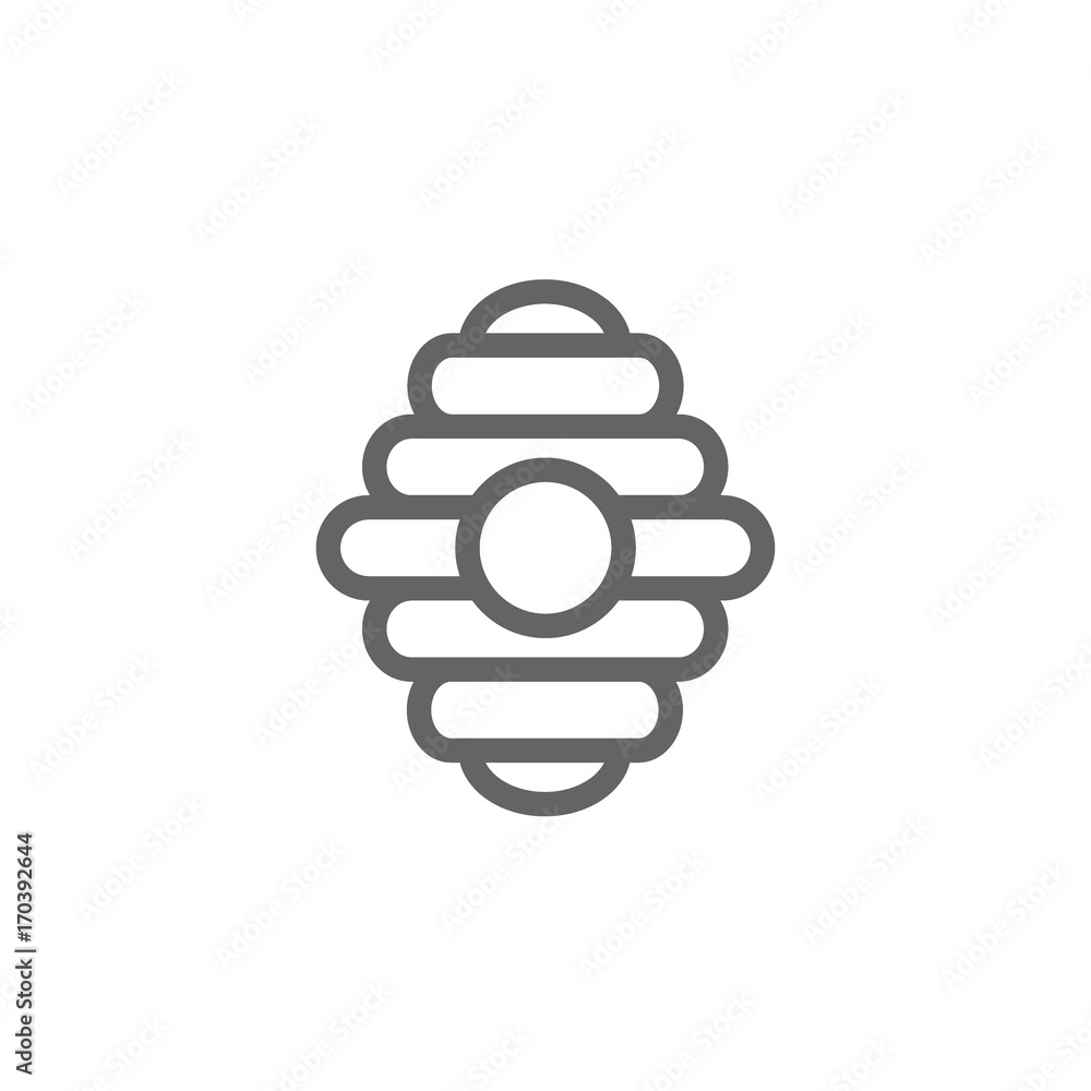 Simple bee hive line icon. Symbol and sign vector illustration design. Editable Stroke. Isolated on white background Simple bee hive line icon. Symbol and sign vector illustration design. Editable Stroke. Isolated on white background