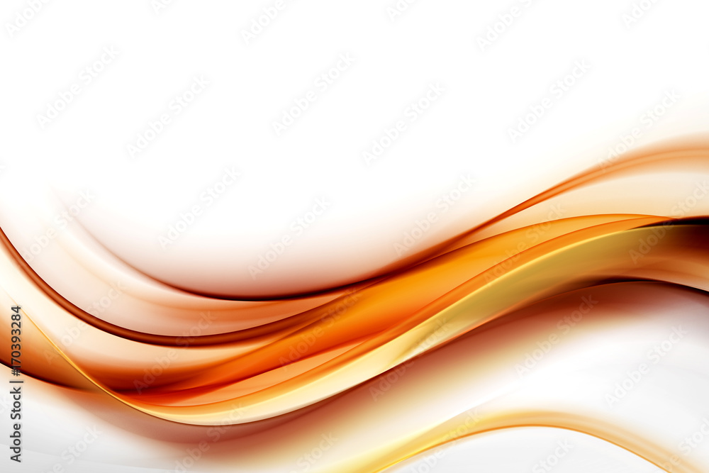 Amazing gold orange modern flowing waves. Creative fabulous abstract art background. Wallpaper concept illustration. - obrazy, fototapety, plakaty 