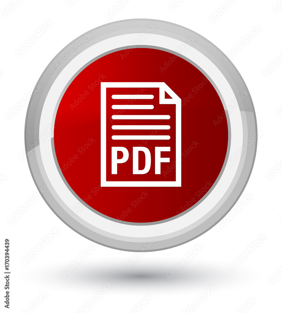 PDF document icon prime red round button PDF document icon prime red round button