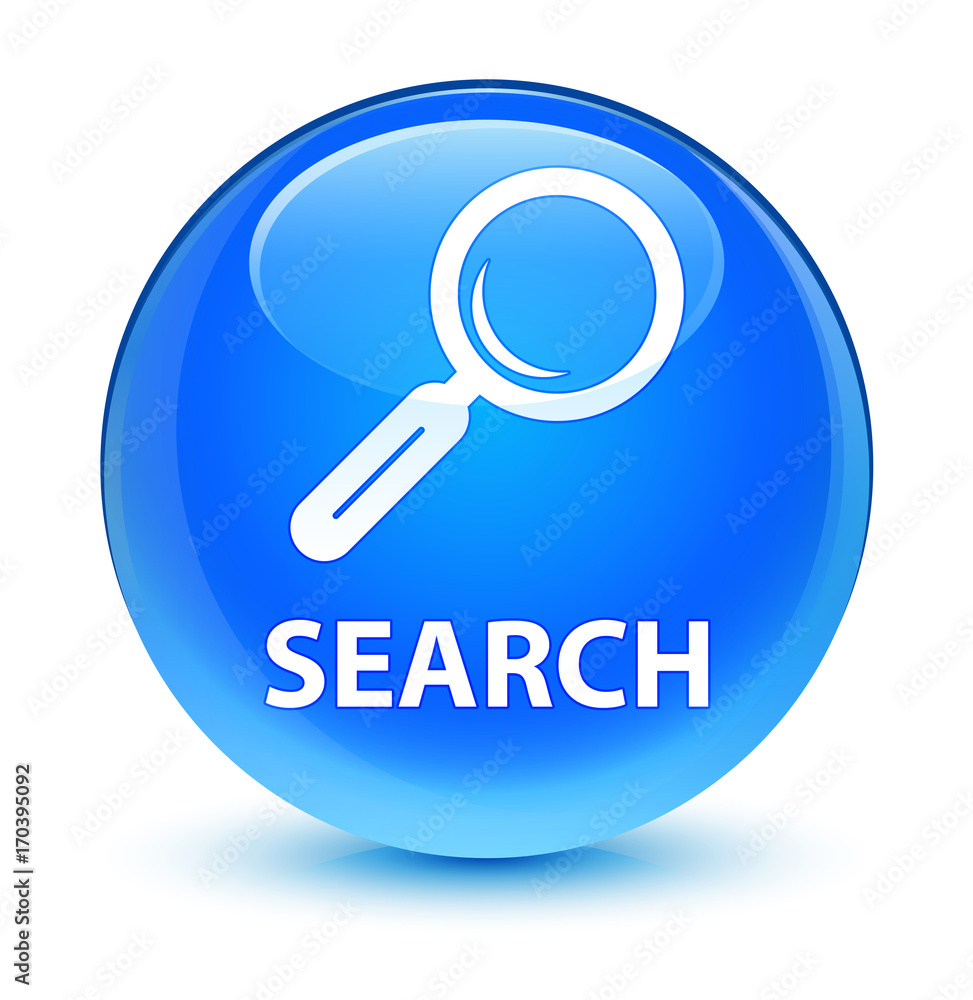 Search glassy cyan blue round button Search glassy cyan blue round button