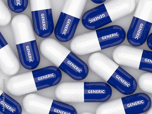 3D render of generic drug pills photo