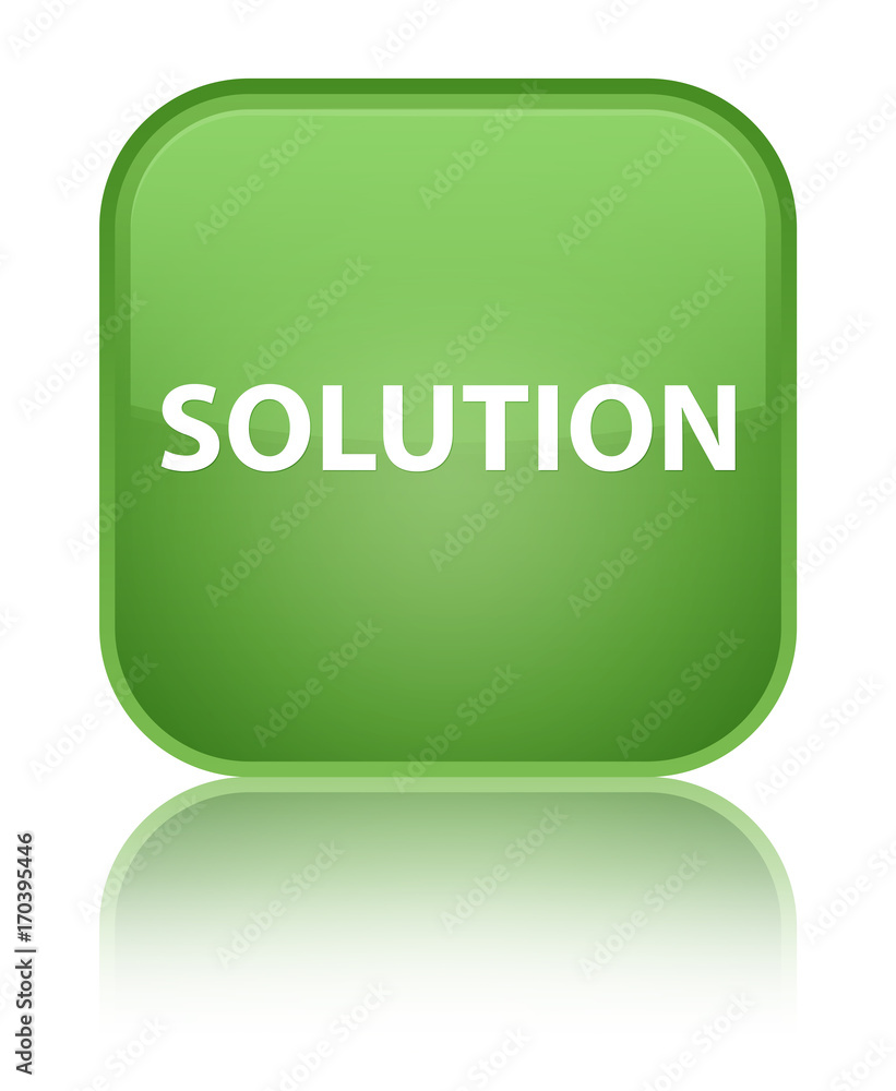 Solution special soft green square button Solution special soft green square button