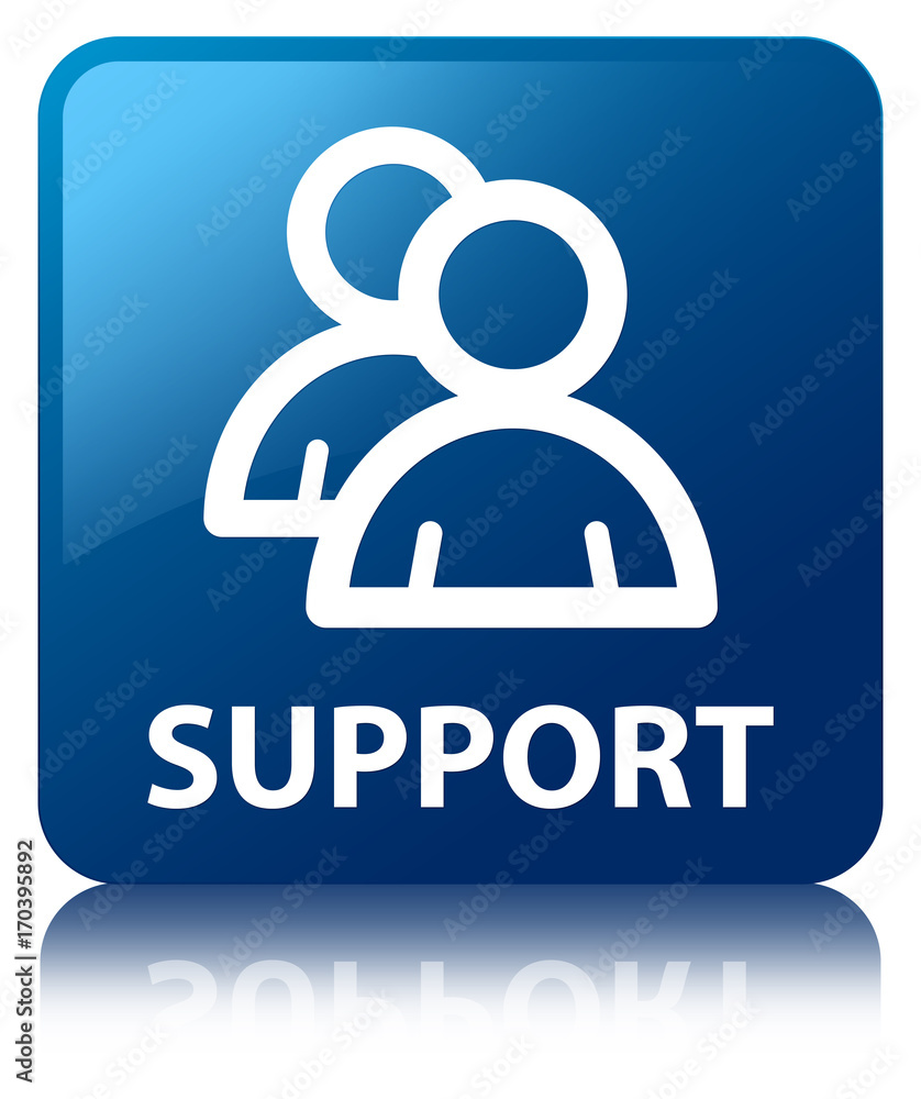 Support (group icon) blue square button Support (group icon) blue square button
