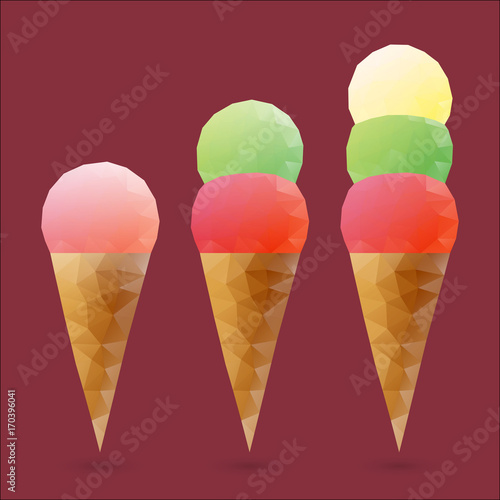 Low Poly Ice Creams