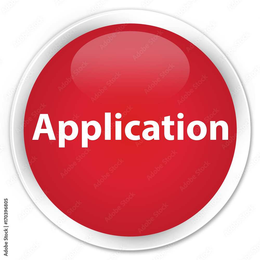 Application premium red round button Application premium red round button