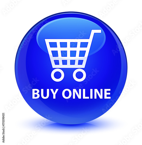 Buy online glassy blue round button