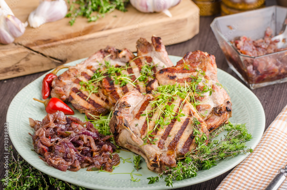 Grilled pork chops