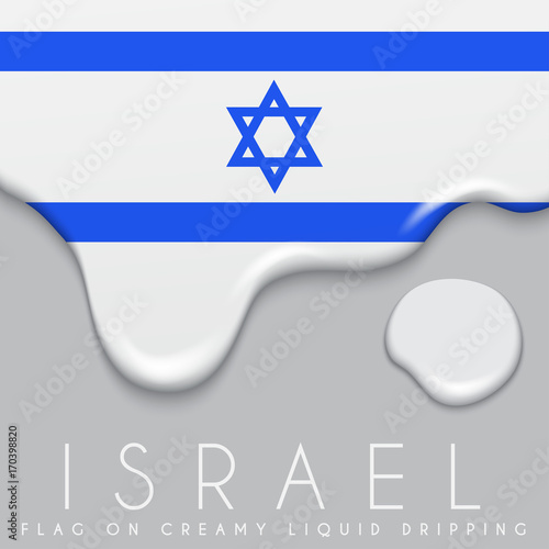 National Flag on Creamy Liquid Dripping : Vector illustration