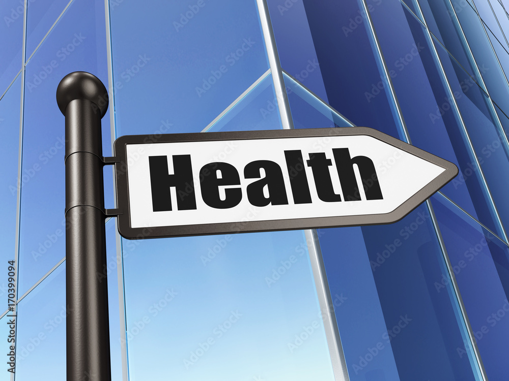 Health concept: sign Health on Building background Health concept: sign Health on Building background