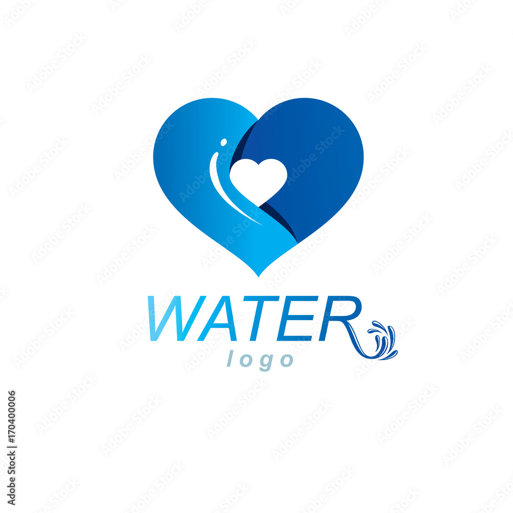 Ocean freshness theme vector symbol for use in mineral water advertising. Living in harmony with nature concept. Ocean freshness theme vector symbol for use in mineral water advertising. Living in harmony with nature concept.