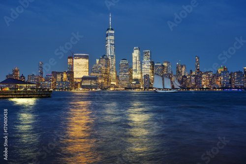 Manhattan Skyline at evening, New York City