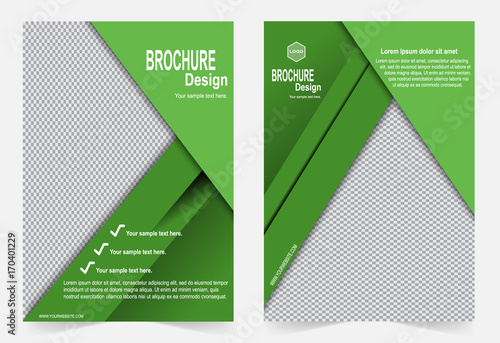 Green Brochure template flyer design, abstract template for annual report, magazine, poster