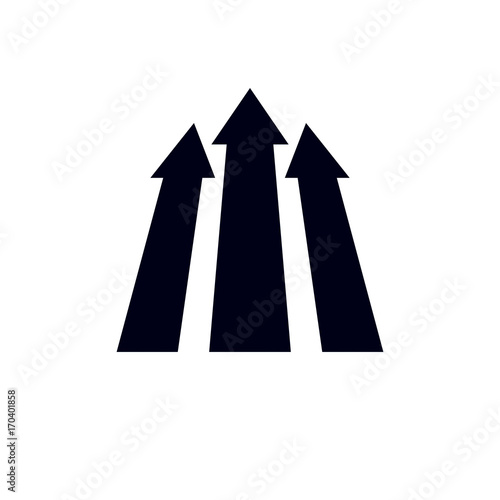 Vector boost up arrow, graphic design element. Corporate development logo isolated on  white background. Company increasing  concept.
