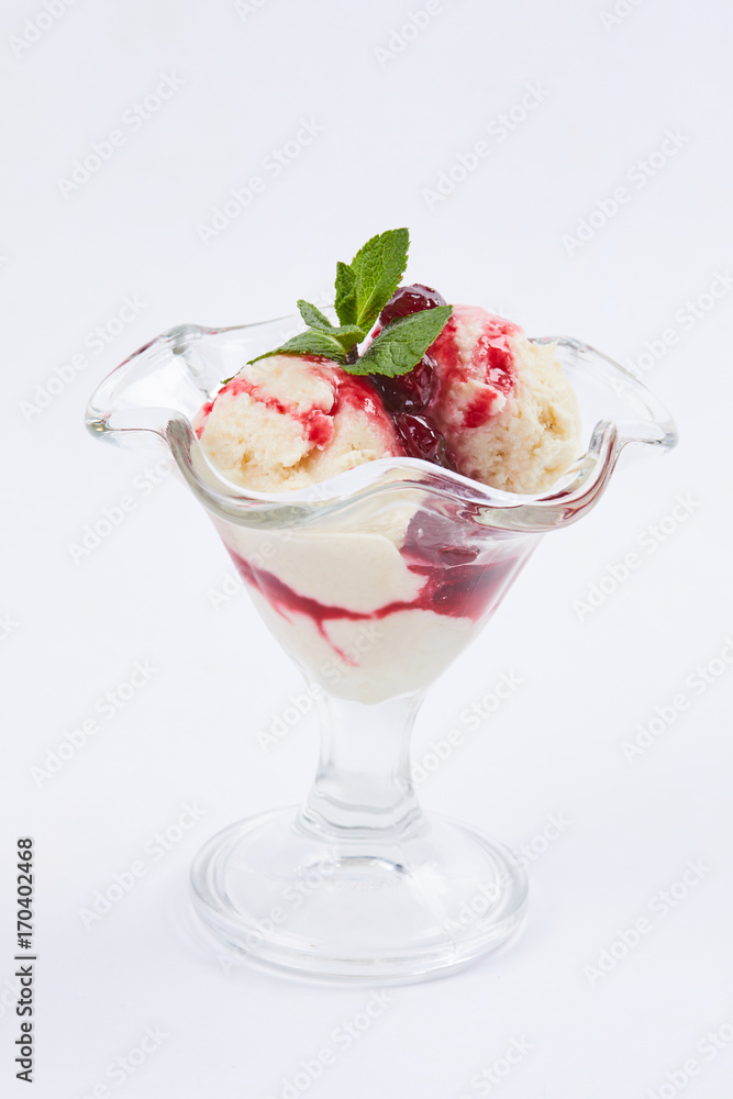 ice cream with berry jam ice cream with berry jam