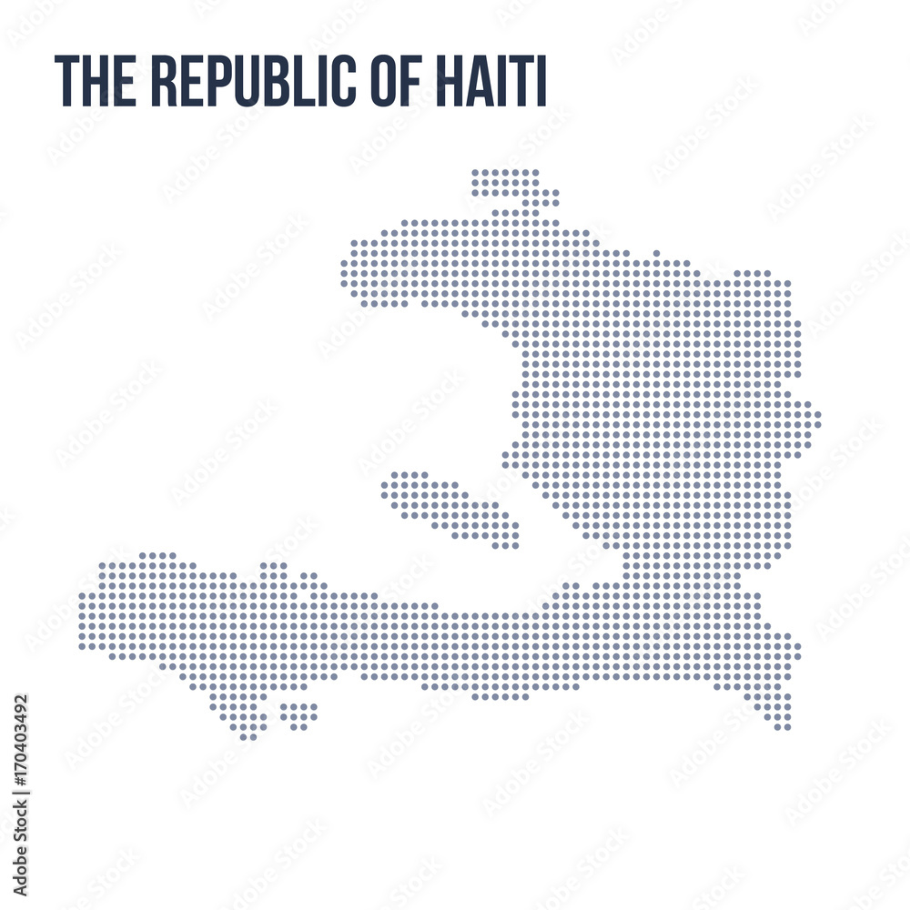 Vector dotted map of The Republic of Haiti isolated on white background .