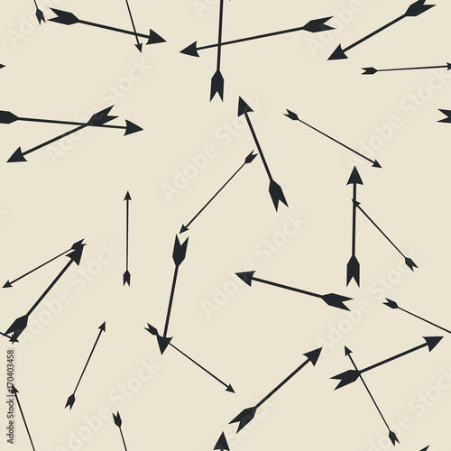 Seamless pattern with arrows. Cute simple background for printing on fabrics, paper, artwork, scrap-booking, surfaces.