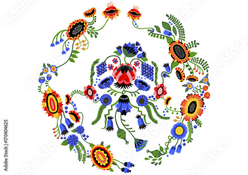 Neat Wreath Illustration with Detailed Flowers