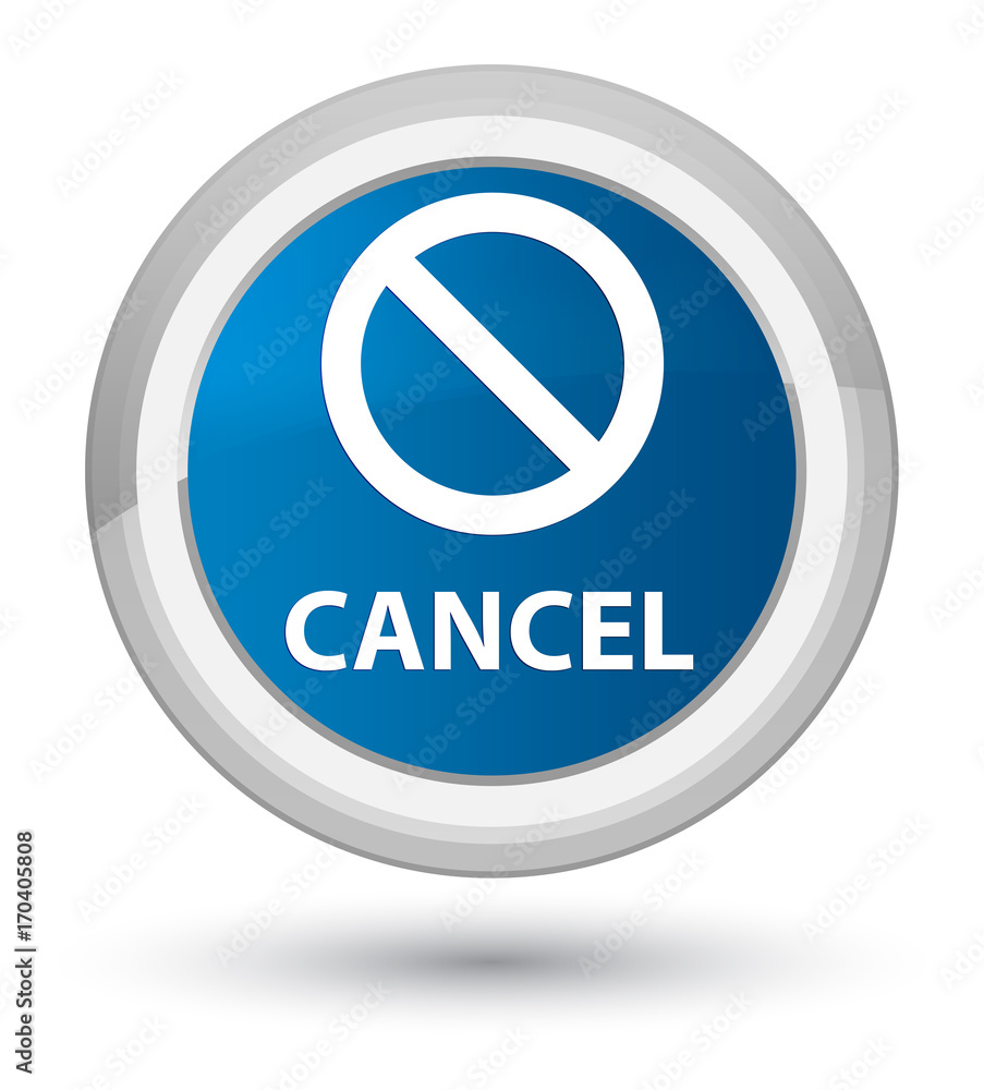 Cancel (prohibition sign icon) prime blue round button Cancel (prohibition sign icon) prime blue round button