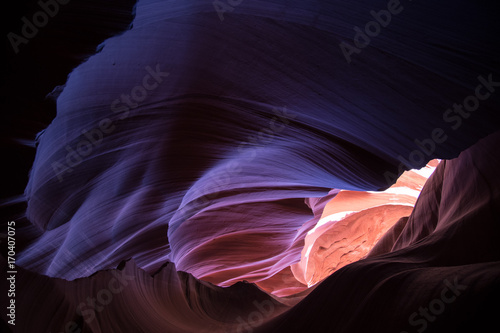 Foto Antelope Canyon, Arizona, smooth rock texture