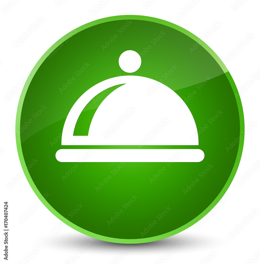 Food dish icon elegant green round button Food dish icon elegant green round button