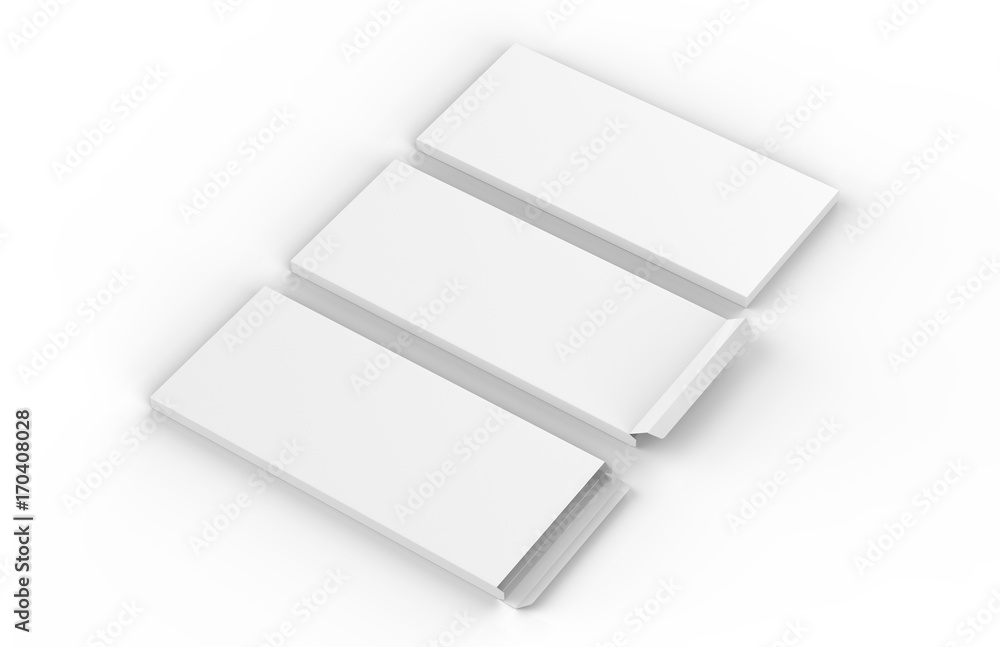 Chocolate Box Mock Up Template, Blank White Box On Isolated White Background, Ready For Your Design, 3D Illustration Chocolate Box Mock Up Template, Blank White Box On Isolated White Background, Ready For Your Design, 3D Illustration