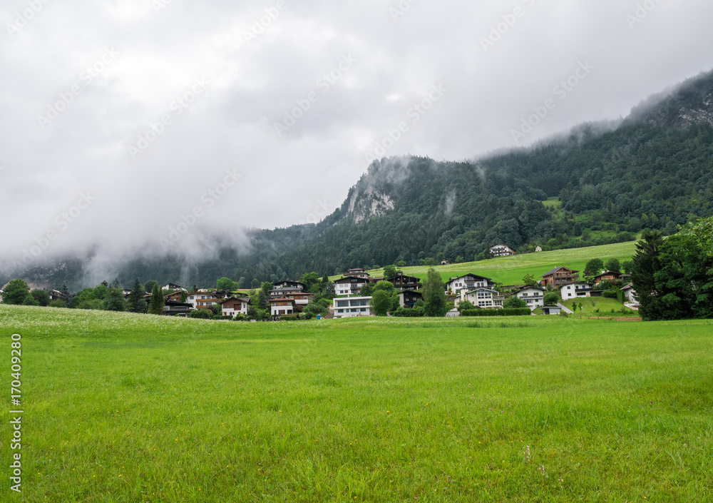 The village in moutains of Tyrol, Austria .